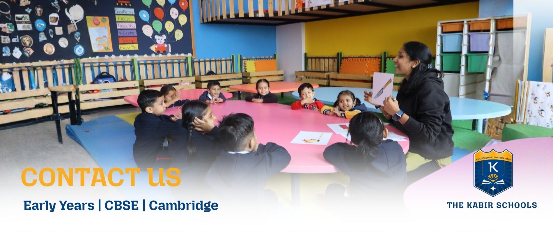 Contact information panel showing school email and phone